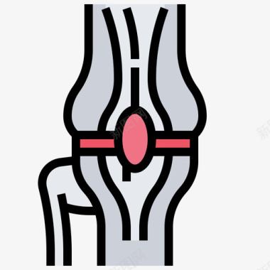 膝关节人体器官17线颜色图标