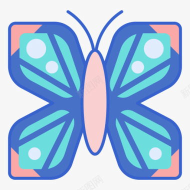 蝴蝶热带57线形颜色图标