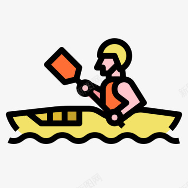 皮划艇冒险和极限2线性颜色图标