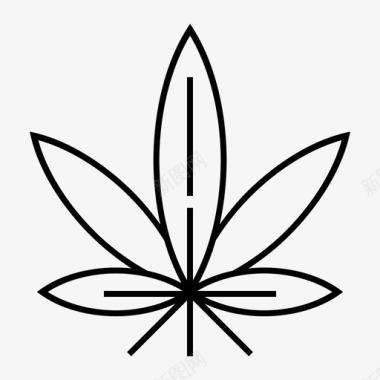 大麻毒品树叶图标