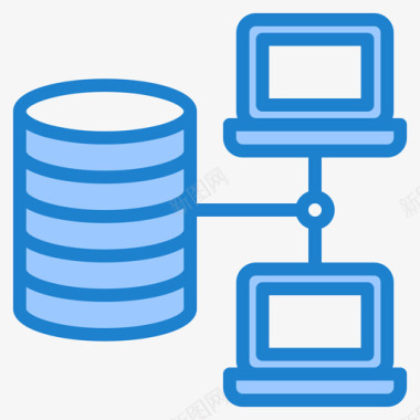 数据库网络托管68蓝色图标