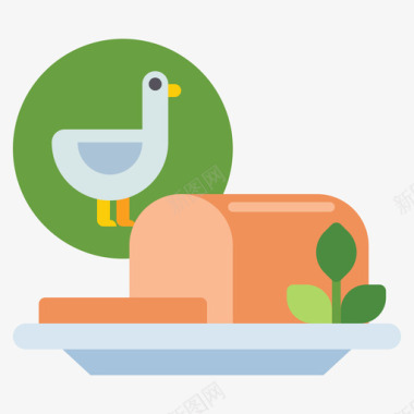鸭食材1扁平图标
