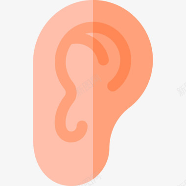 耳朵人体13扁平图标