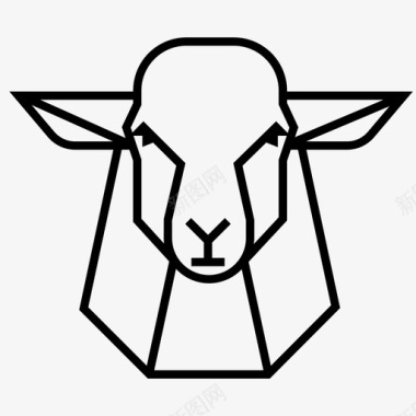 羊脸农场动物头图标