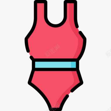 游泳衣健身146线性颜色图标