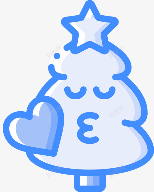 吻圣诞表情4蓝色svg_新图网 https://ixintu.com 圣诞 表情 蓝色