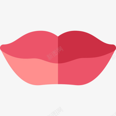 嘴唇人体13扁平图标
