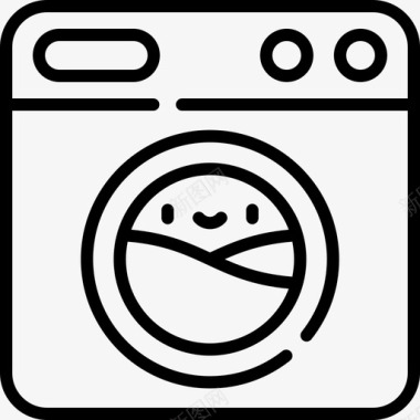 洗衣机卫生常规25线性图标