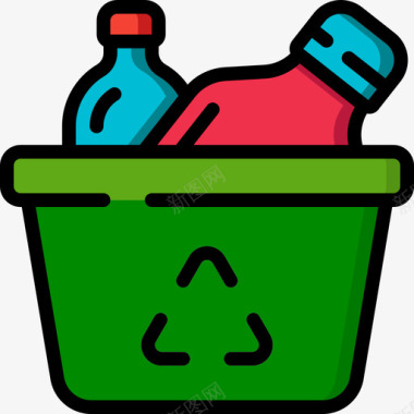 回收箱塑料制品线颜色图标