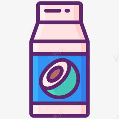 椰子奶热带54线形颜色图标