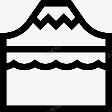 富士山地标和古迹28处直线形图标