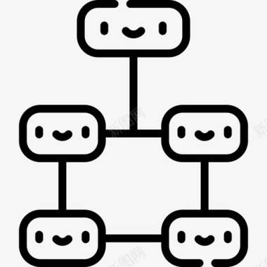 组织结构图领导力69直线型图标