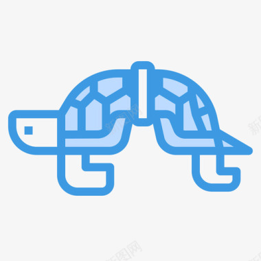 乌龟塑料污染24蓝色图标