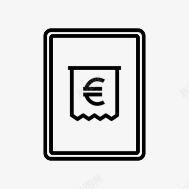 账单收据欧元金融图标