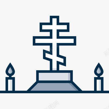 拜占庭十字架葬礼41直系颜色图标