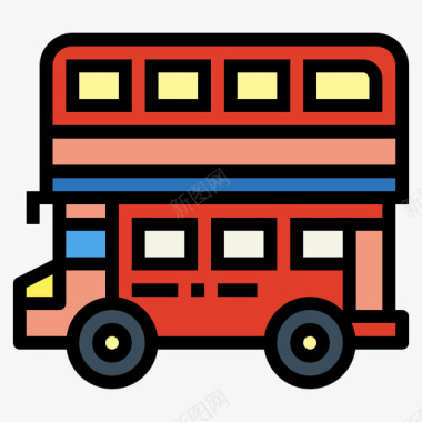 双层巴士3号巴士站线颜色图标