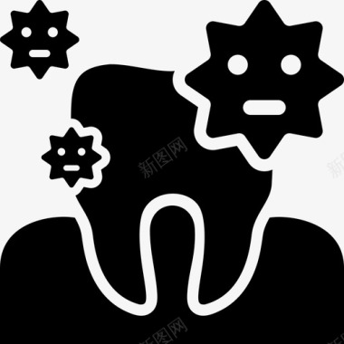 细菌护理牙齿图标
