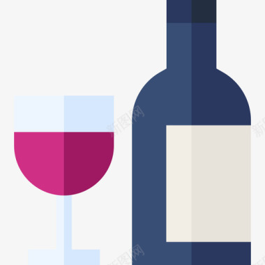 葡萄酒休闲活动在家7个平淡图标