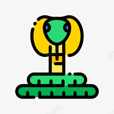 蛇马戏团103线性颜色图标