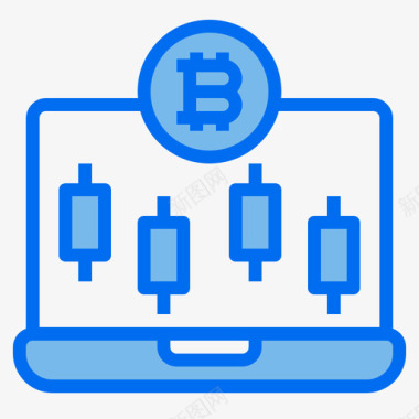 笔记本电脑比特币151蓝色图标
