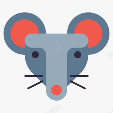 老鼠占星术8扁平图标