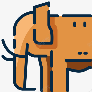 大象柬埔寨线性颜色图标