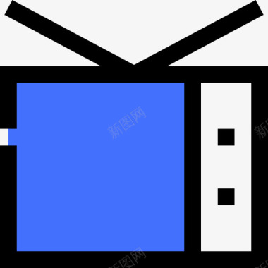 电视电子零件蓝色图标