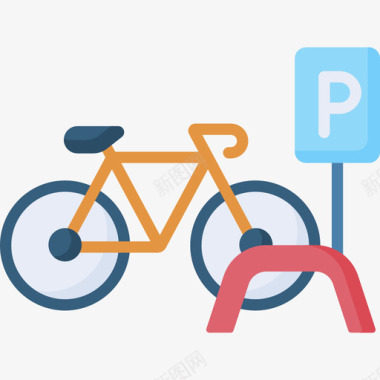 自行车停车场城市元素80公寓图标