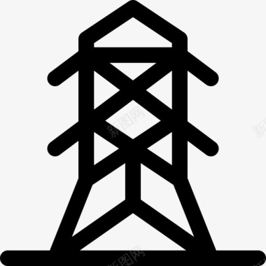 电力塔可持续能源59线性图标