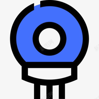 电阻器电子零件蓝色图标