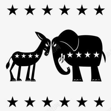 共和党和民主党政策政治图标