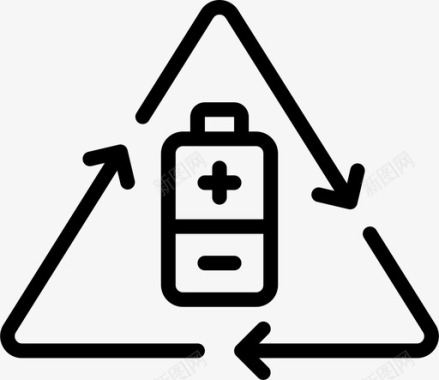 电池垃圾桶4线性图标