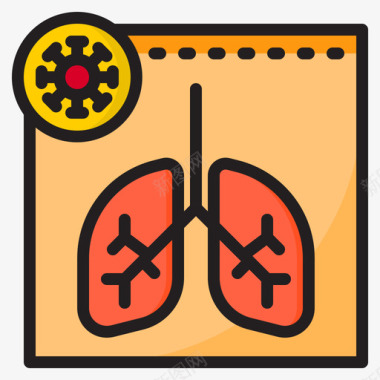 肺医疗保健16线色图标