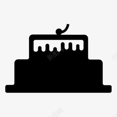 生日蛋糕樱桃糕点图标