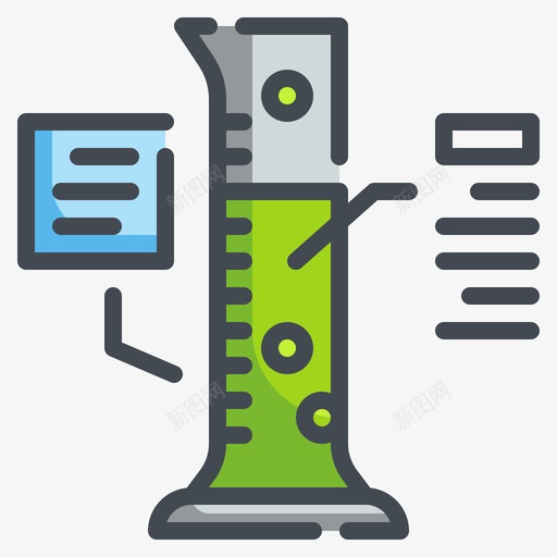 量筒实验室62线性颜色svg_新图网 https://ixintu.com 量筒 实验室 线性 颜色