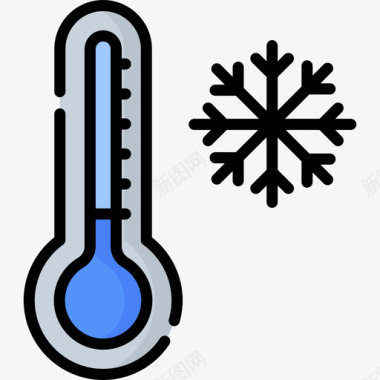 寒冷自然灾害42线性颜色图标
