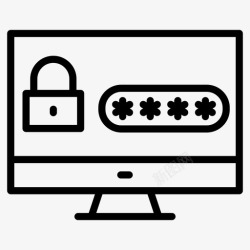 保护通信线路密码锁计算机登录高清图片