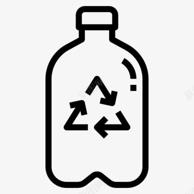 塑料瓶塑料污染19线性图标