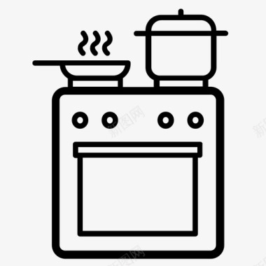 烤箱烹饪热图标