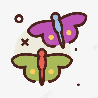 蝴蝶152春线形颜色图标