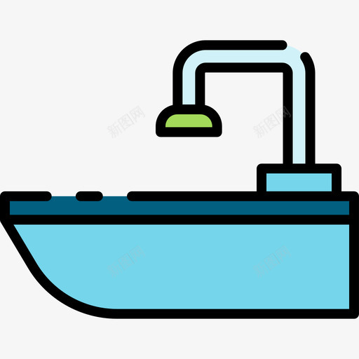 水槽清洁134线性颜色svg_新图网 https://ixintu.com 水槽 清洁 线性 颜色