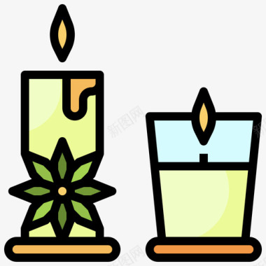 蜡烛spa39线性颜色图标