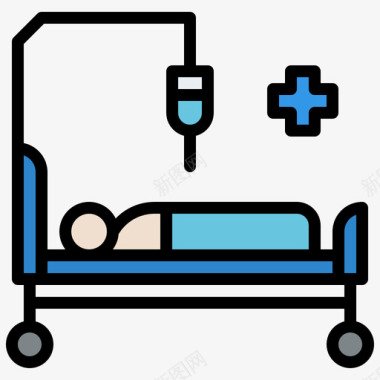病床医用239线性颜色图标