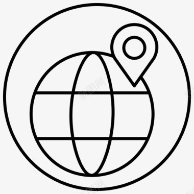 全球物流地图销物流2linecircle图标