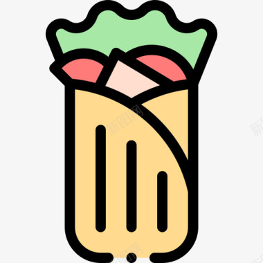 玉米煎饼instagram重点报道食品1线性颜色图标