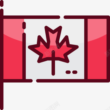 旗帜加拿大11线形颜色图标