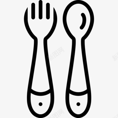 训练匙叉装饰烹饪图标