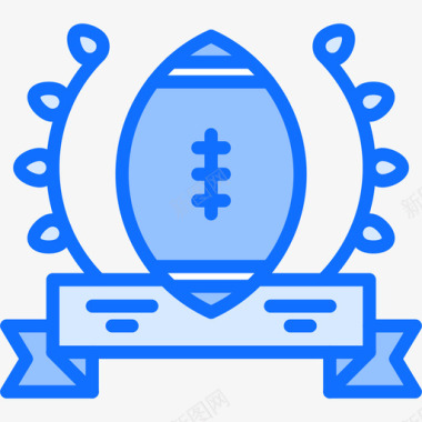 徽章美式足球33蓝色图标
