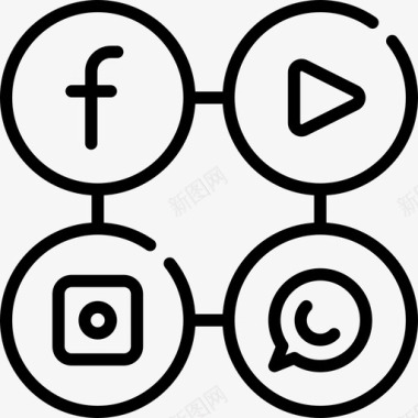 社交网络营销170线性图标