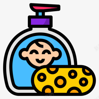 液体肥皂婴儿用品2线性颜色图标
